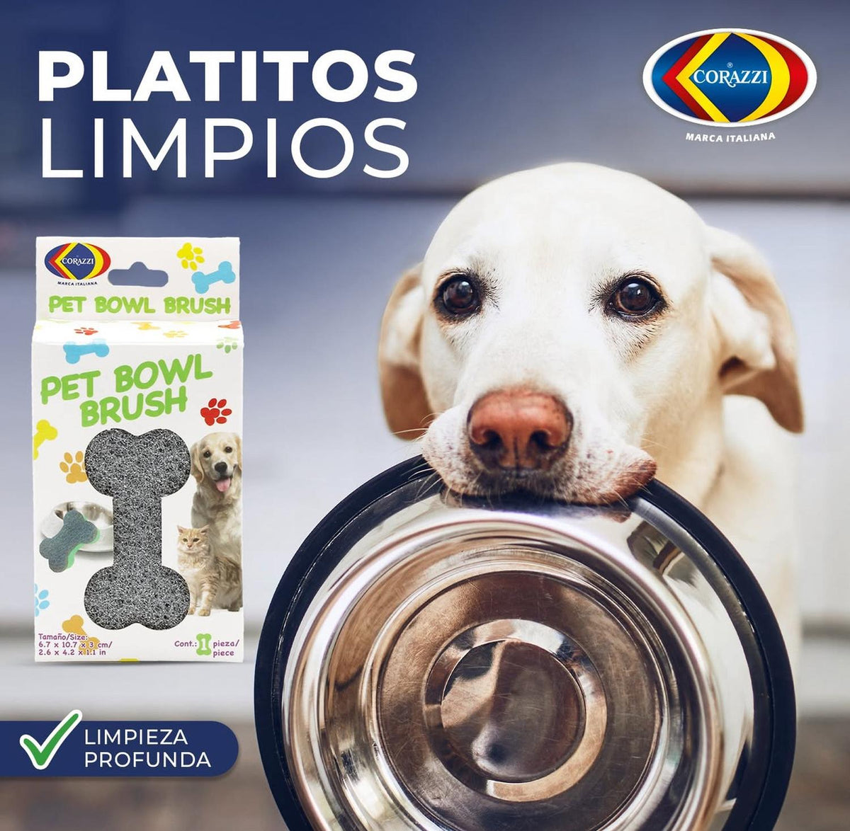 Fibra Esponja Pet Bowl Hueso Corazzi Mascotas 12 Paquetes - Flash Sales
