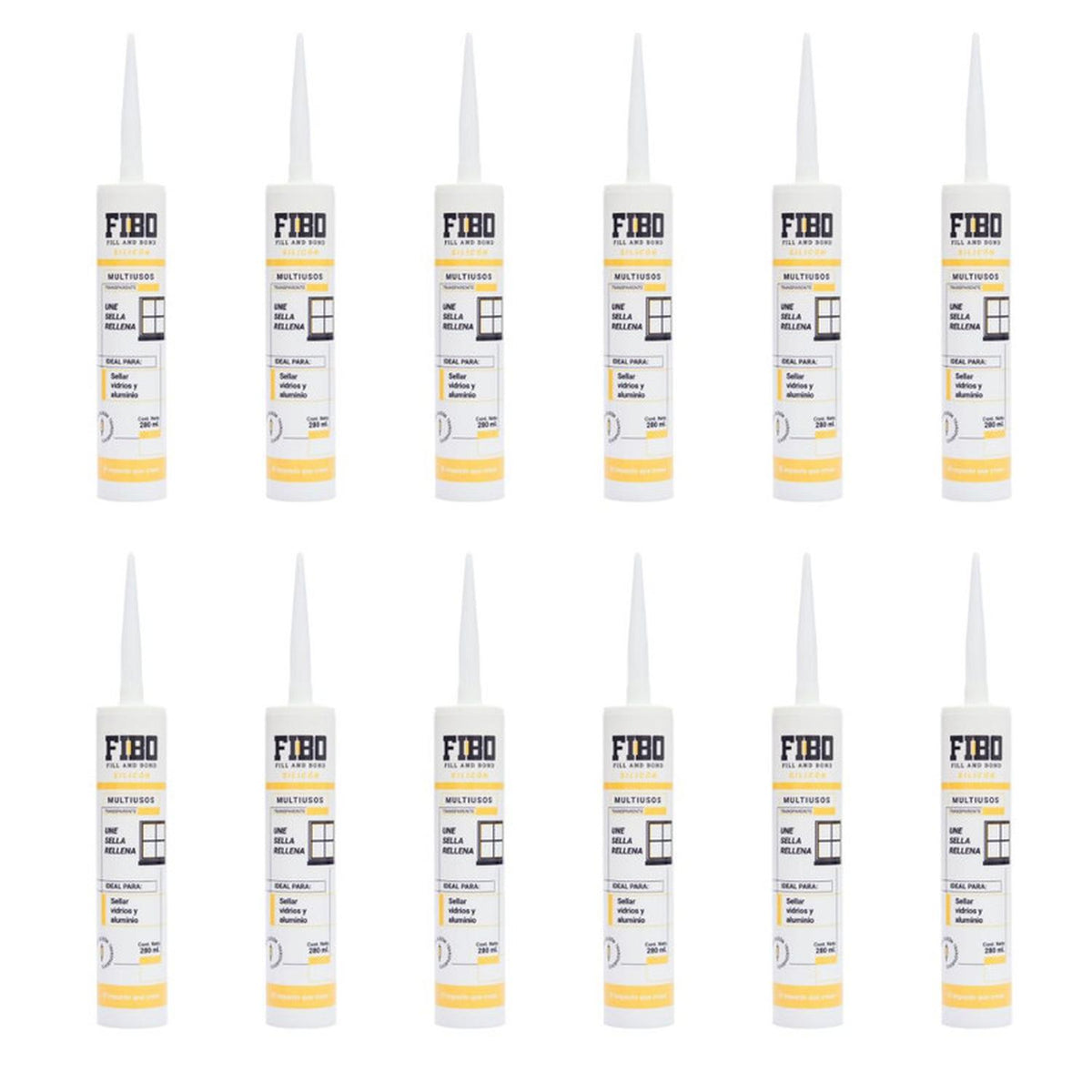 Silicon 100% Multiusos Transparente Fibo 280 ml Caja 12 Pz - Flash Sales
